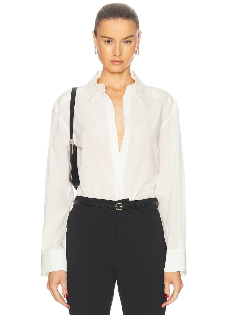 Proenza Schouler Demi Blouse in Bone Long Sleeve